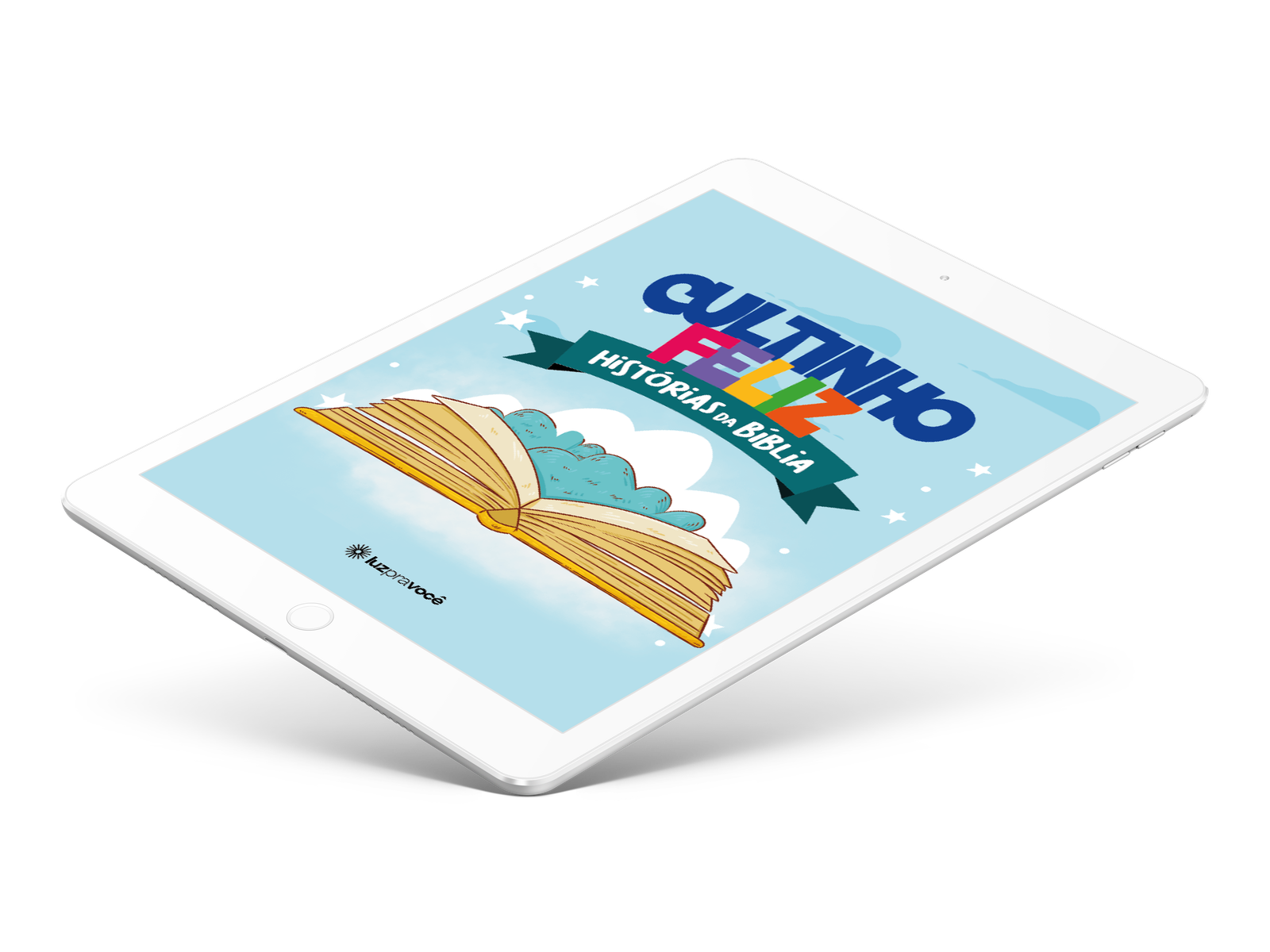 Revista Cultinho Feliz Aberta com Efeitos de Nuvens